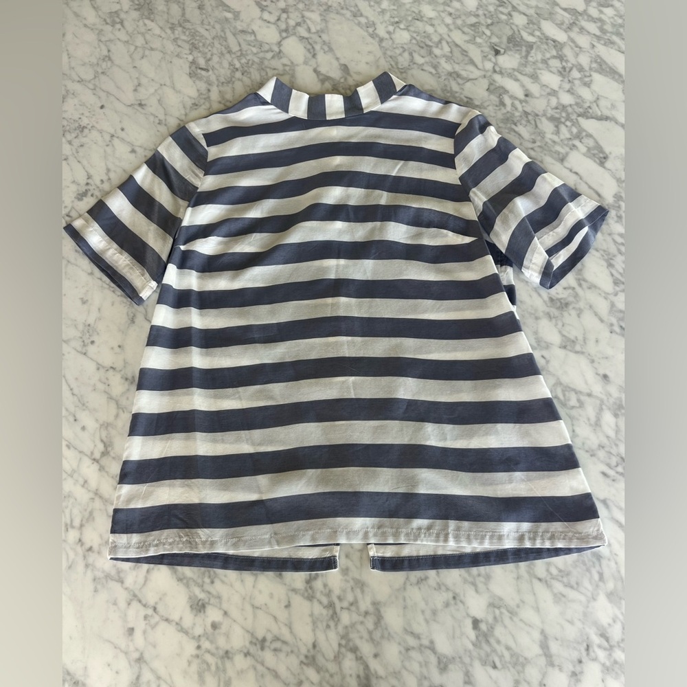 Banana Republic Blue and White Striped Blouse